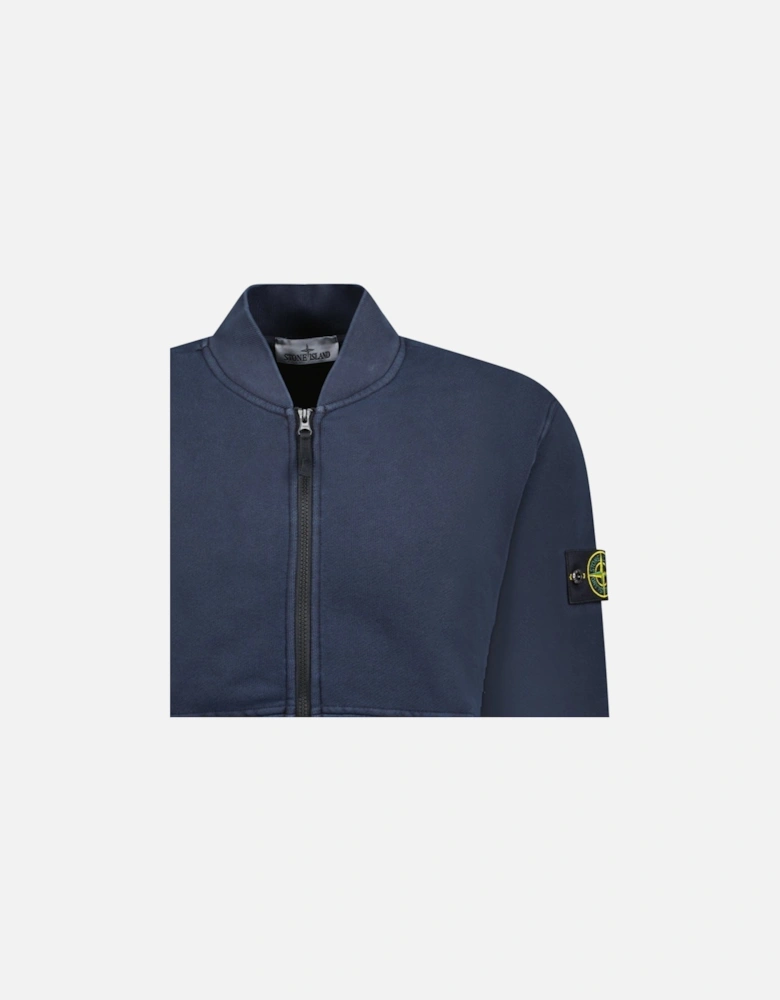 Old Effect Zip-Up Sweatshirt Navy