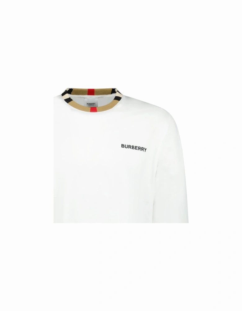 'Jayson' Check Long Sleeve T-Shirt White