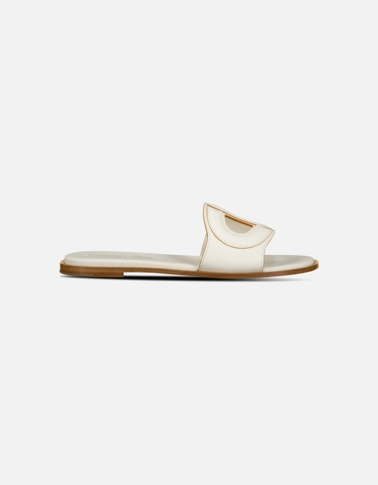 D-Club Slide Calfskin Sandals White