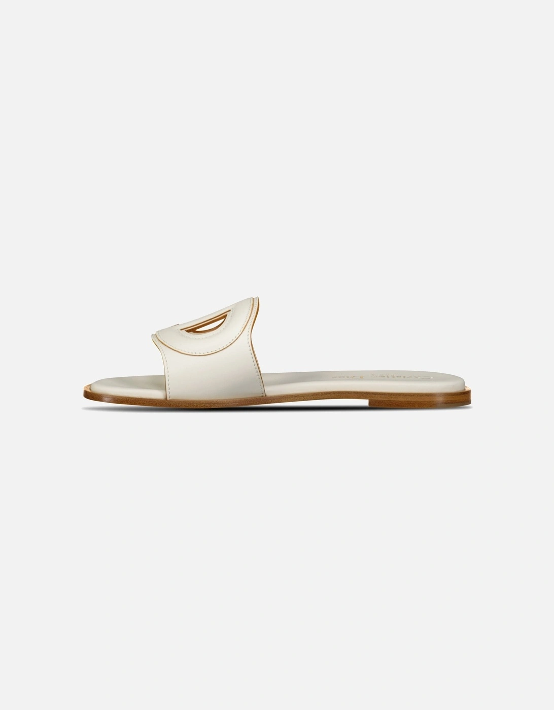 D-Club Slide Calfskin Sandals White