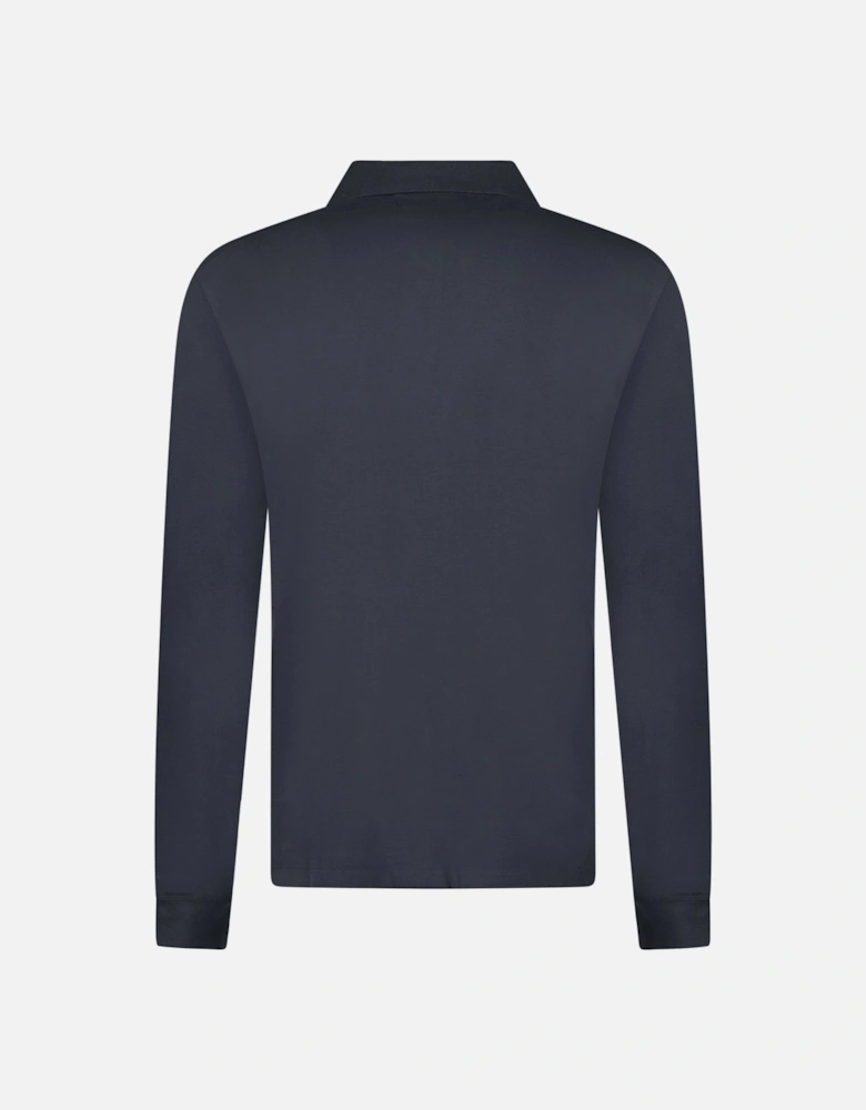 Long Sleeve Piquet Polo T-Shirt Black Sand