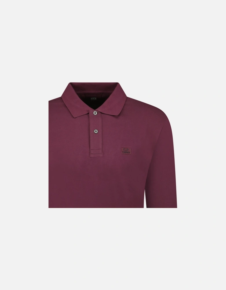 Long Sleeve Piquet Polo T-Shirt Potent Purple