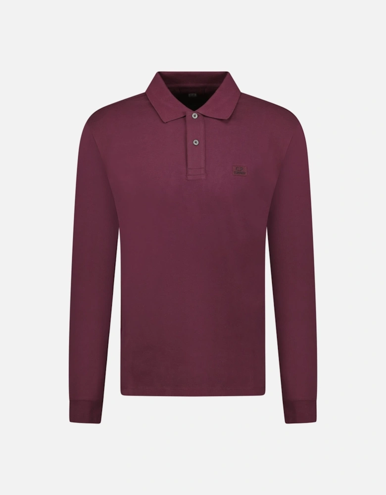 Long Sleeve Piquet Polo T-Shirt Potent Purple