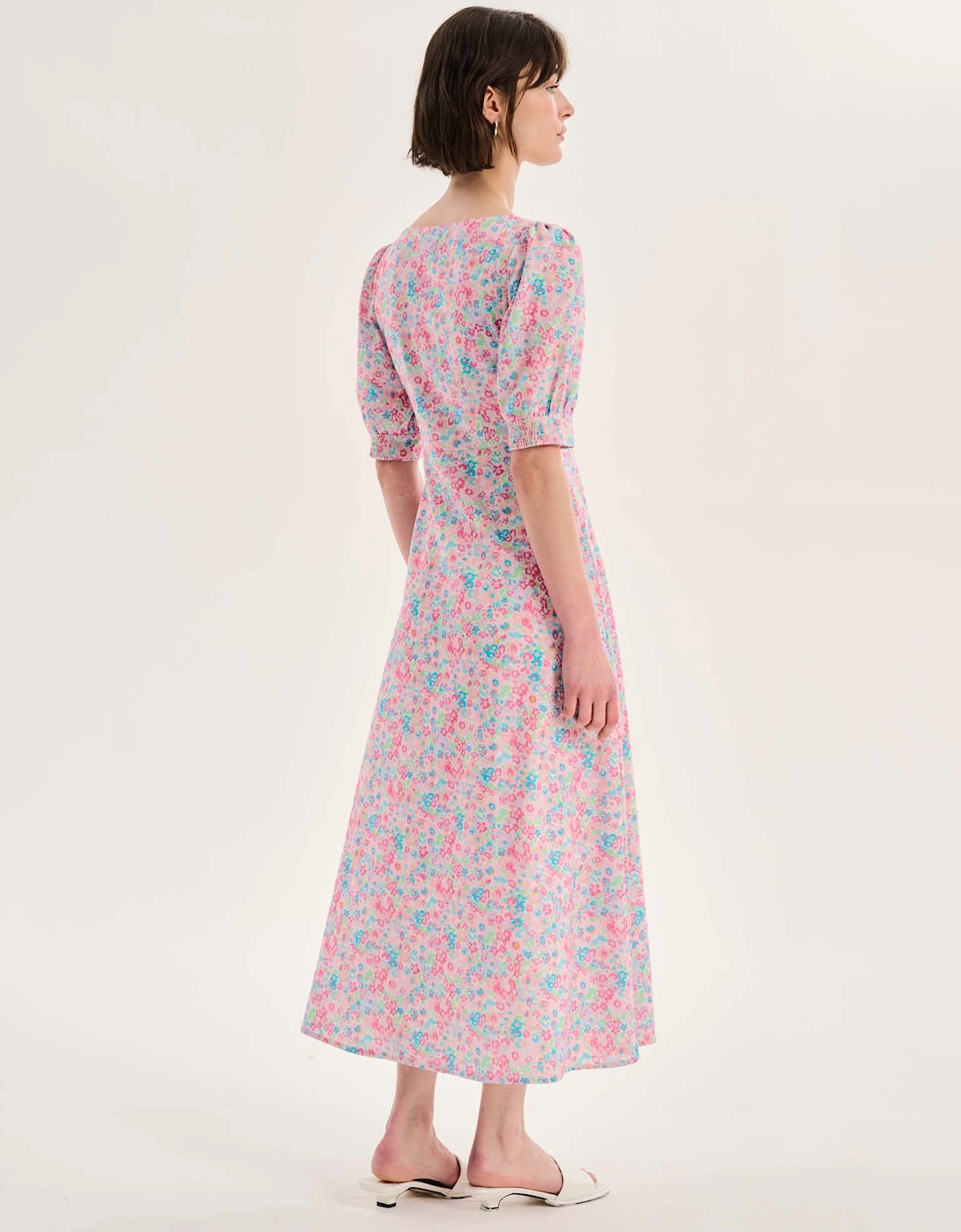 Bluebell Floral Knot Front Dress in Pink