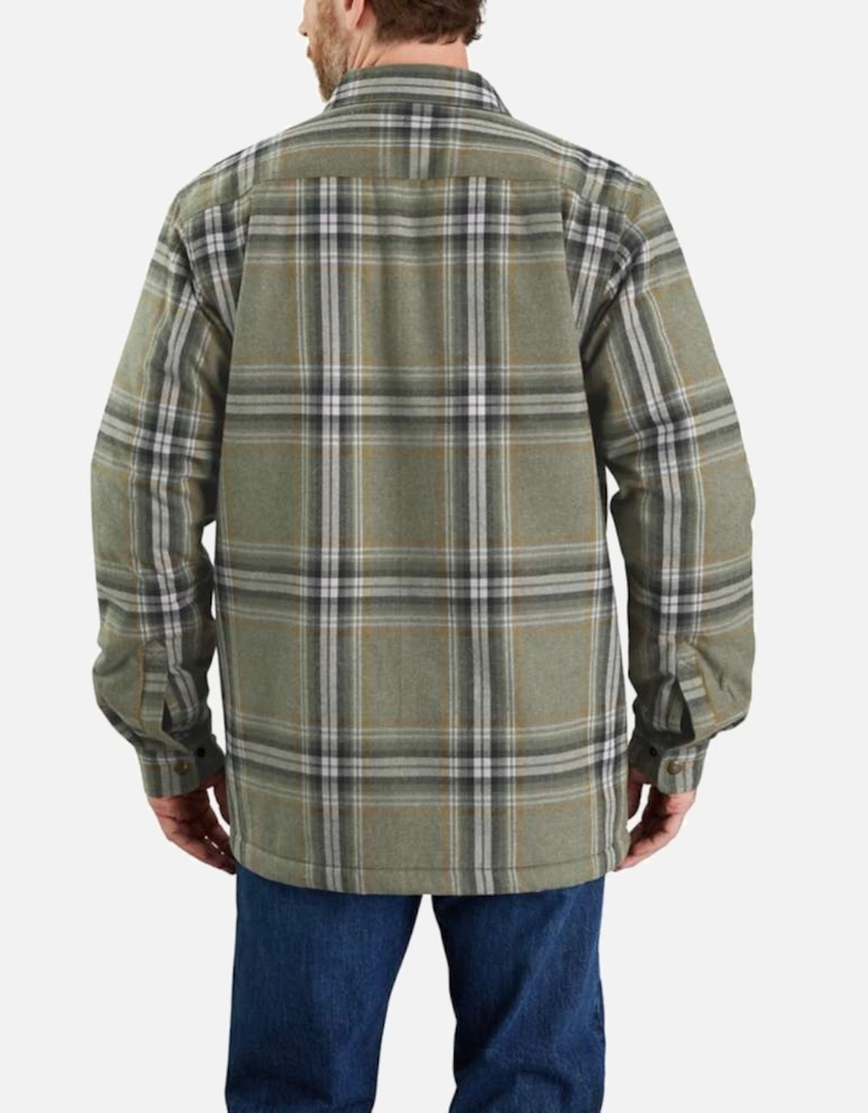 Carhartt Mens Flannel Sherpa Lined Relaxed Fit Shirt Jacket