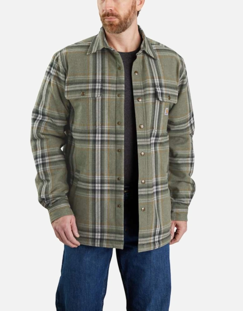 Carhartt Mens Flannel Sherpa Lined Relaxed Fit Shirt Jacket