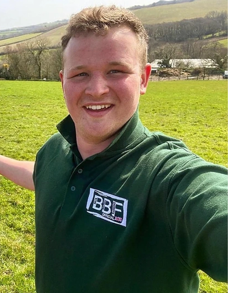 Back British Farming Men's Support Our Standards Buy British Polo Shirt Forest Green