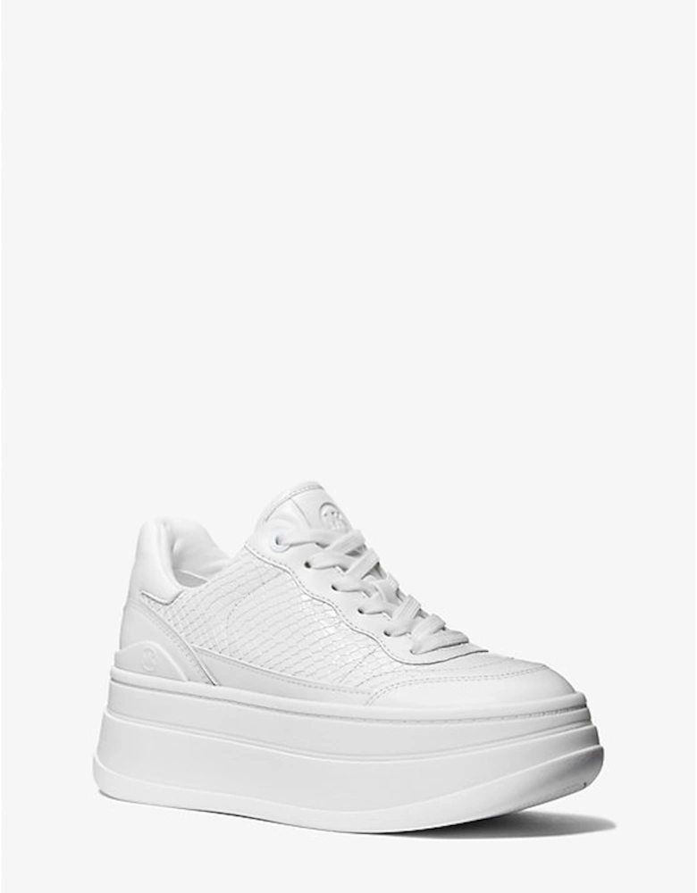 Hayes Snake Embossed Leather Platform Sneaker