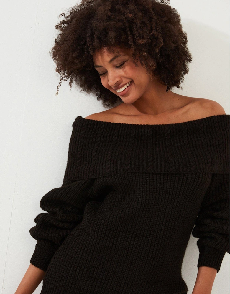 Off-the-shoulder Jumper - Black