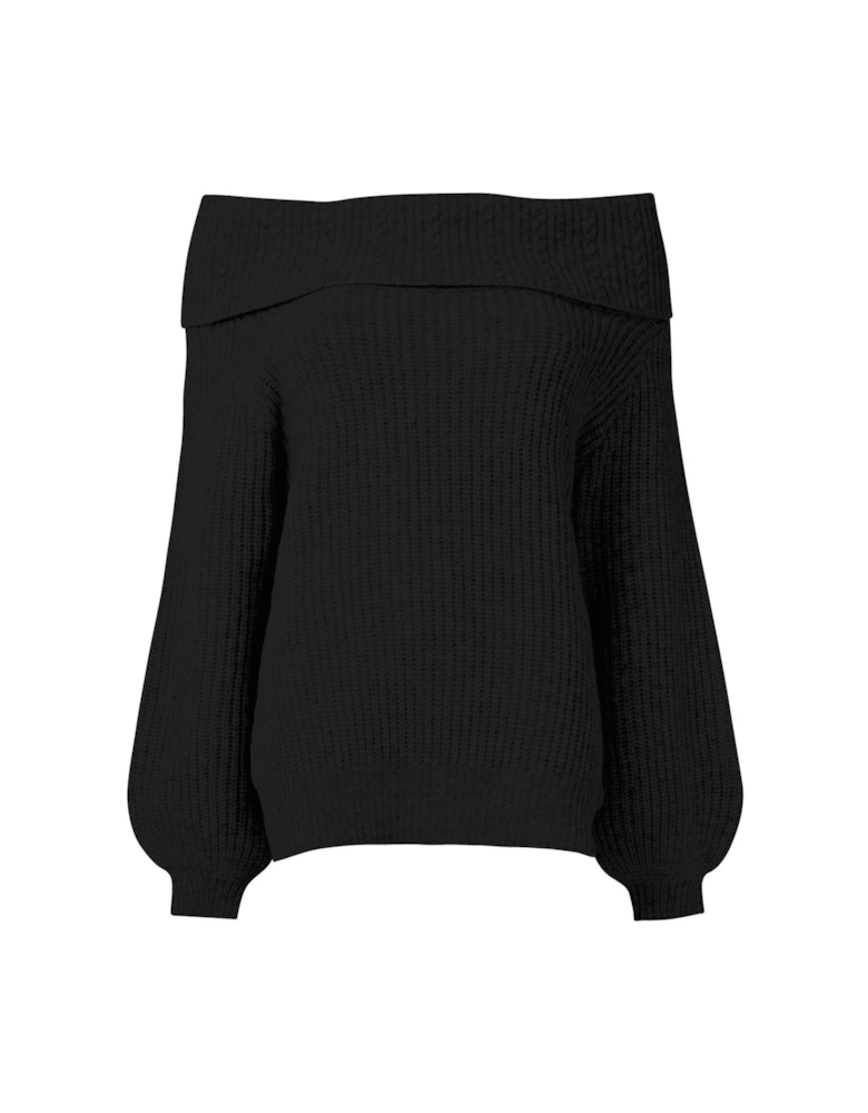 Off-the-shoulder Jumper - Black