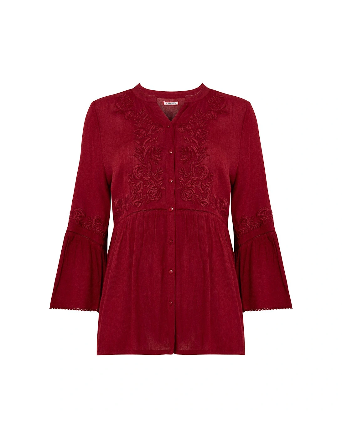 Truly Remarkable Embroidered Blouse -red