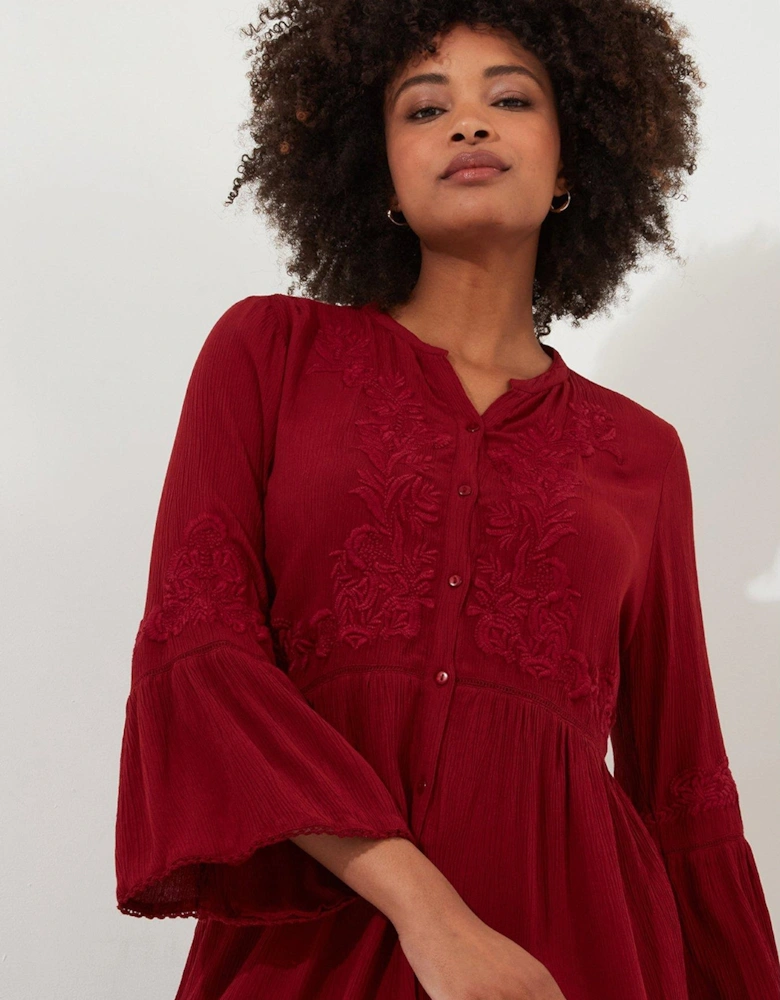 Truly Remarkable Embroidered Blouse -red