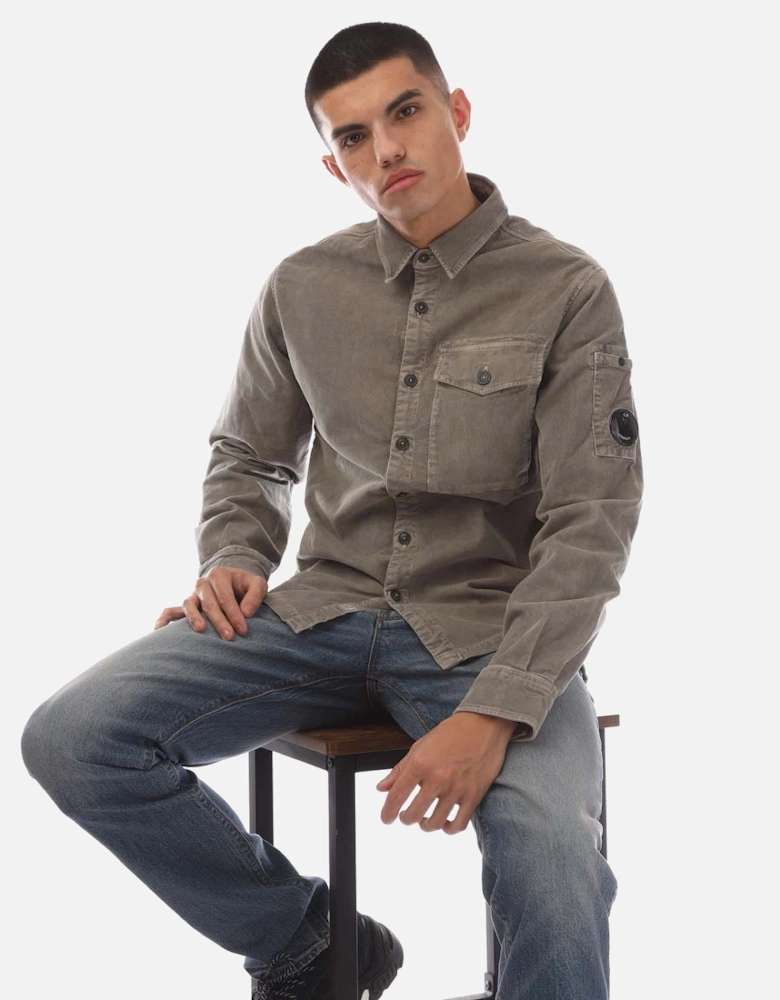 Corduroy Lens Buttoned Shirt