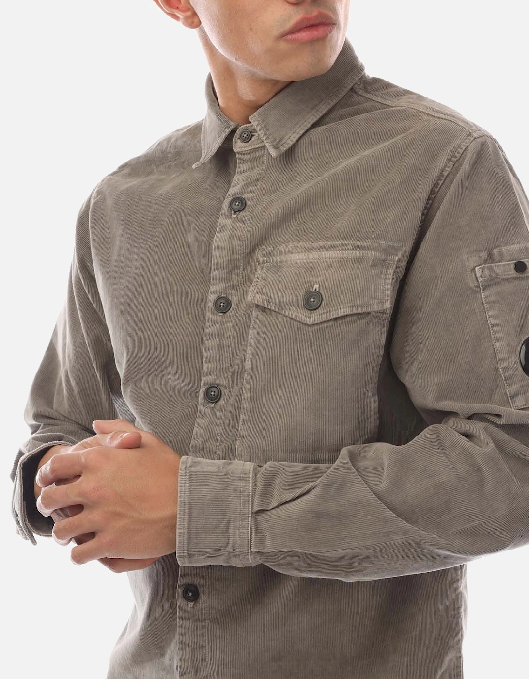 Corduroy Lens Buttoned Shirt