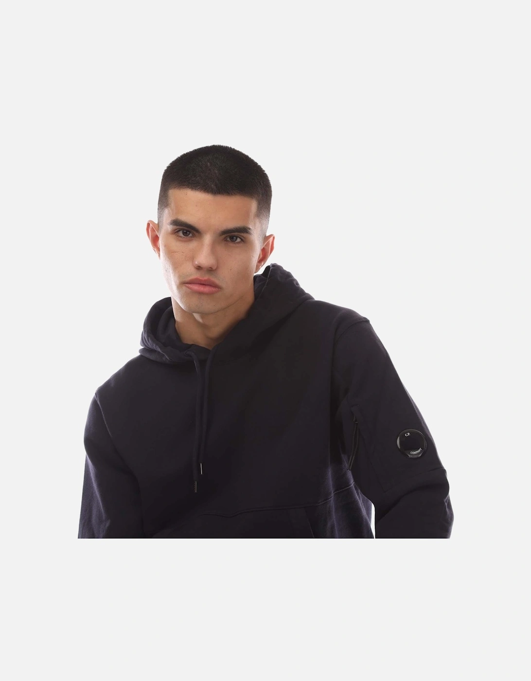 Diagonal Raised Fleece Lens Hoodie