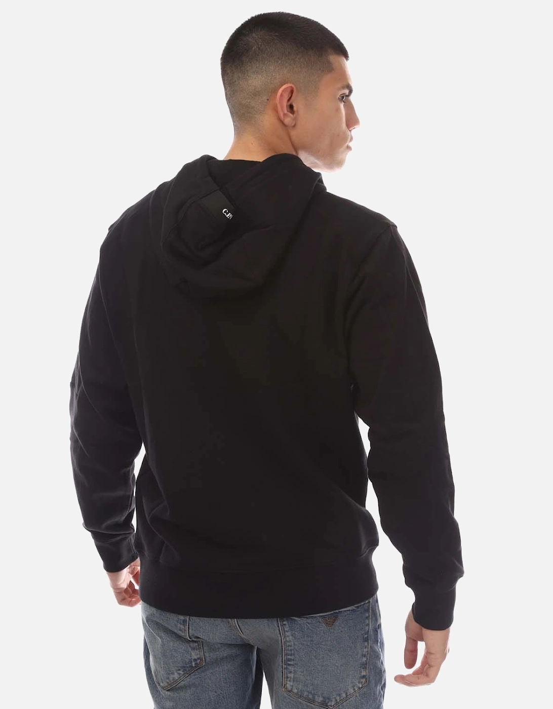 Diagonal Raised Fleece Lens Hoodie