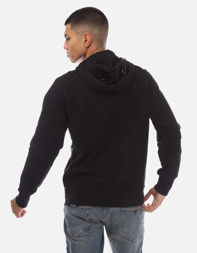 Diagonal Raised Fleece Lens Hoodie