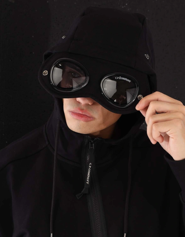 Diagonal Raised Fleece Lens Hoodie