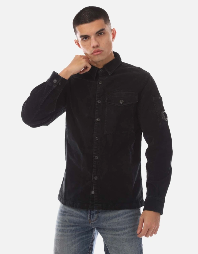 Corduroy Lens Buttoned Shirt