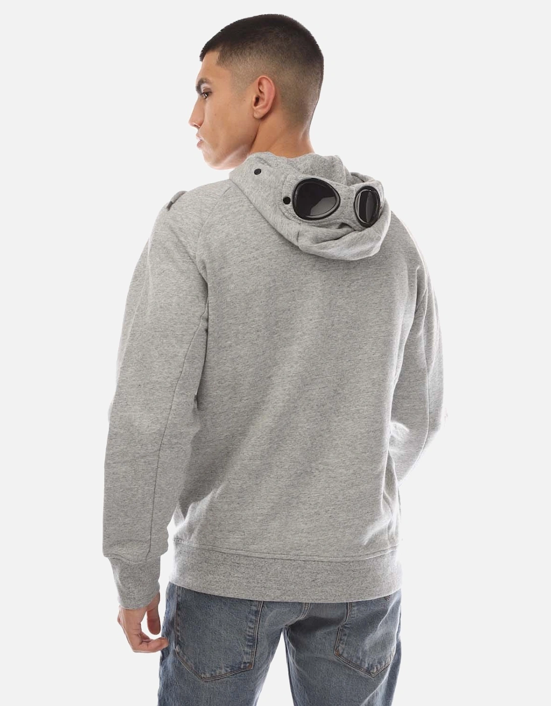 Diagonal Raised Fleece Goggle Zipped Hoodie