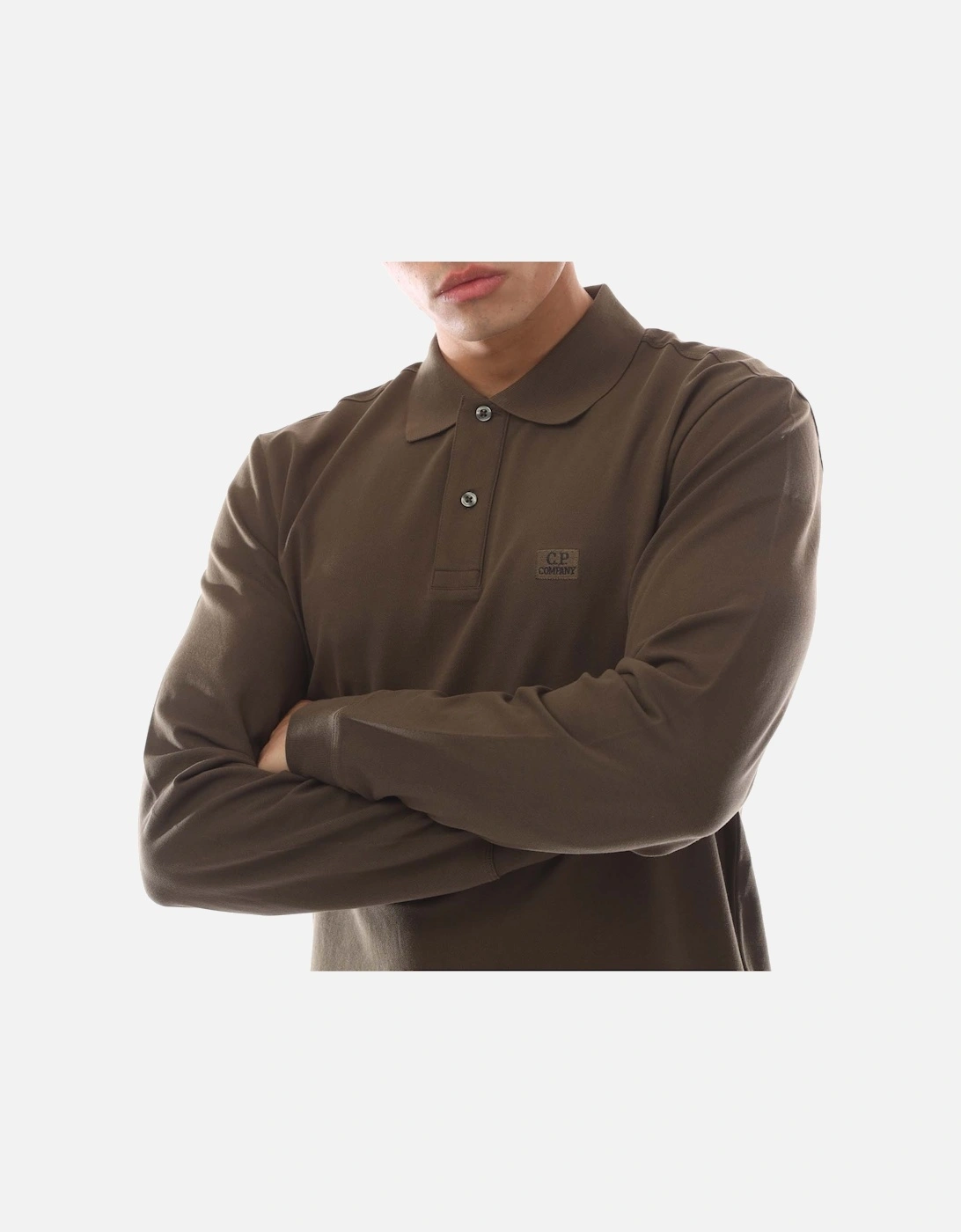 Stretch Piquet Long Sleeve Polo Shirt