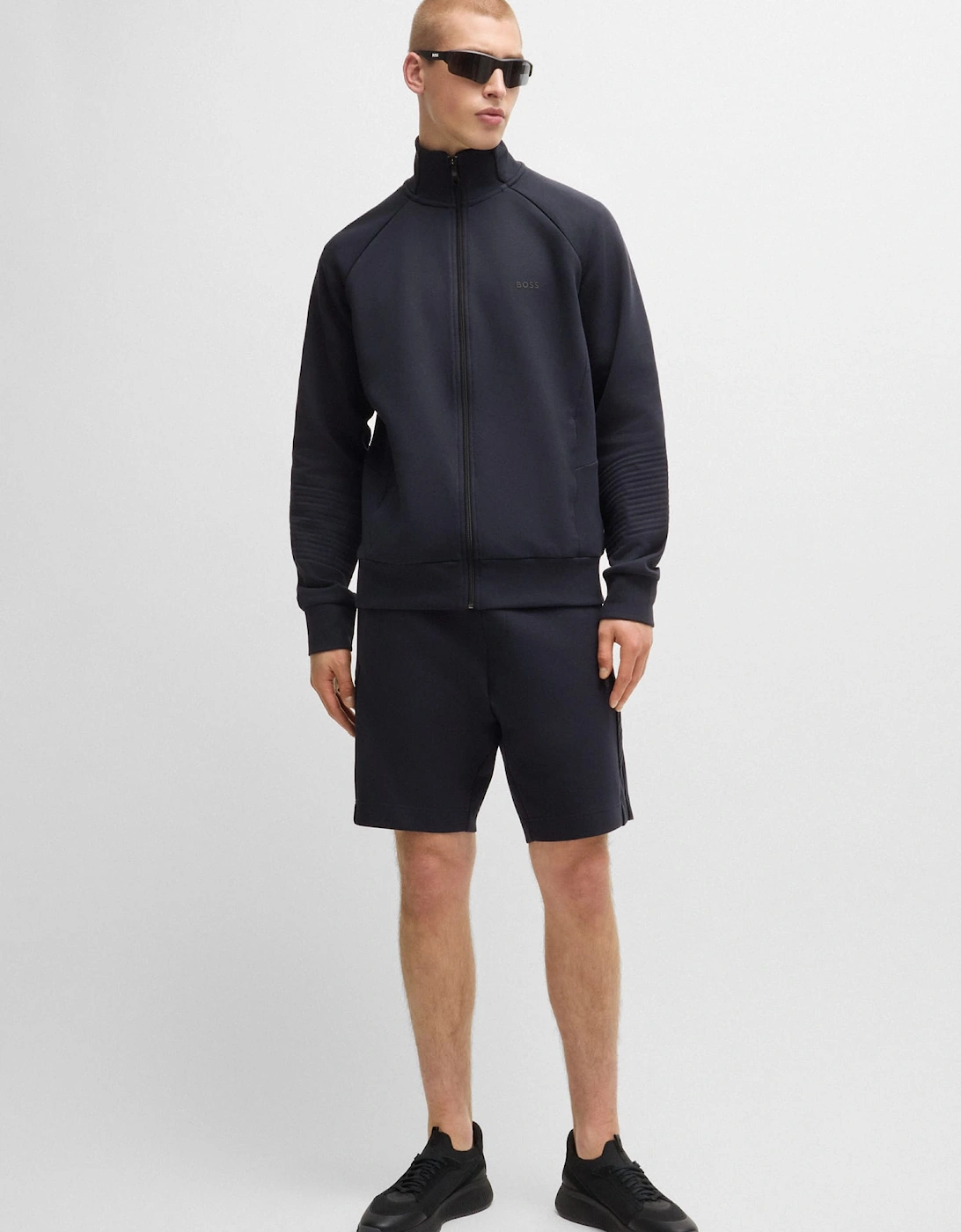 Stretch-Cotton Zip-Up Sweatshirt