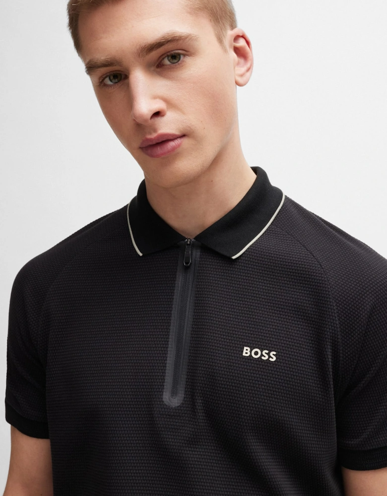 Contrast Logo Structured-Cotton Polo Shirt