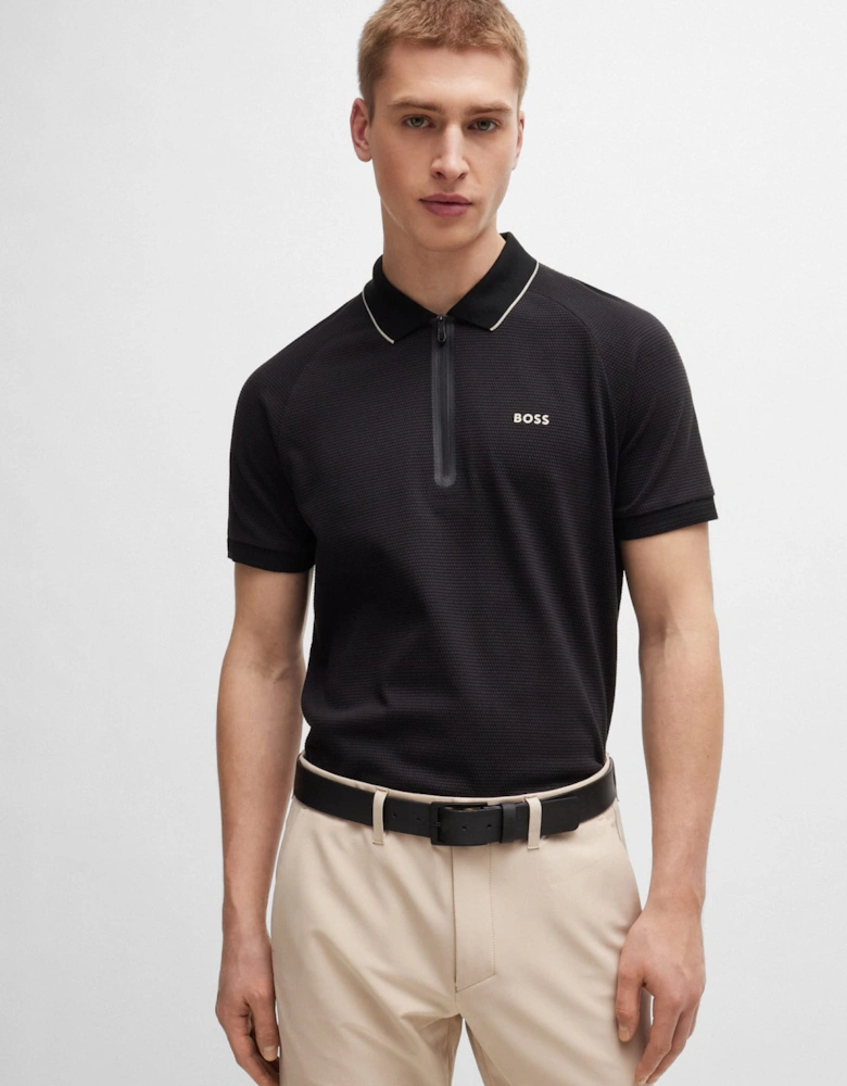 Contrast Logo Structured-Cotton Polo Shirt