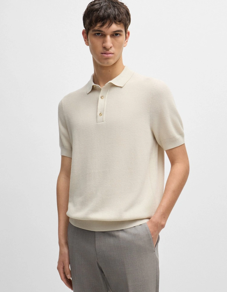 Regular-Fit Knitted Polo Shirt