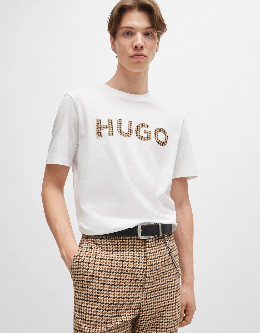 Houndstooth Logo Regular-Fit T-Shirt