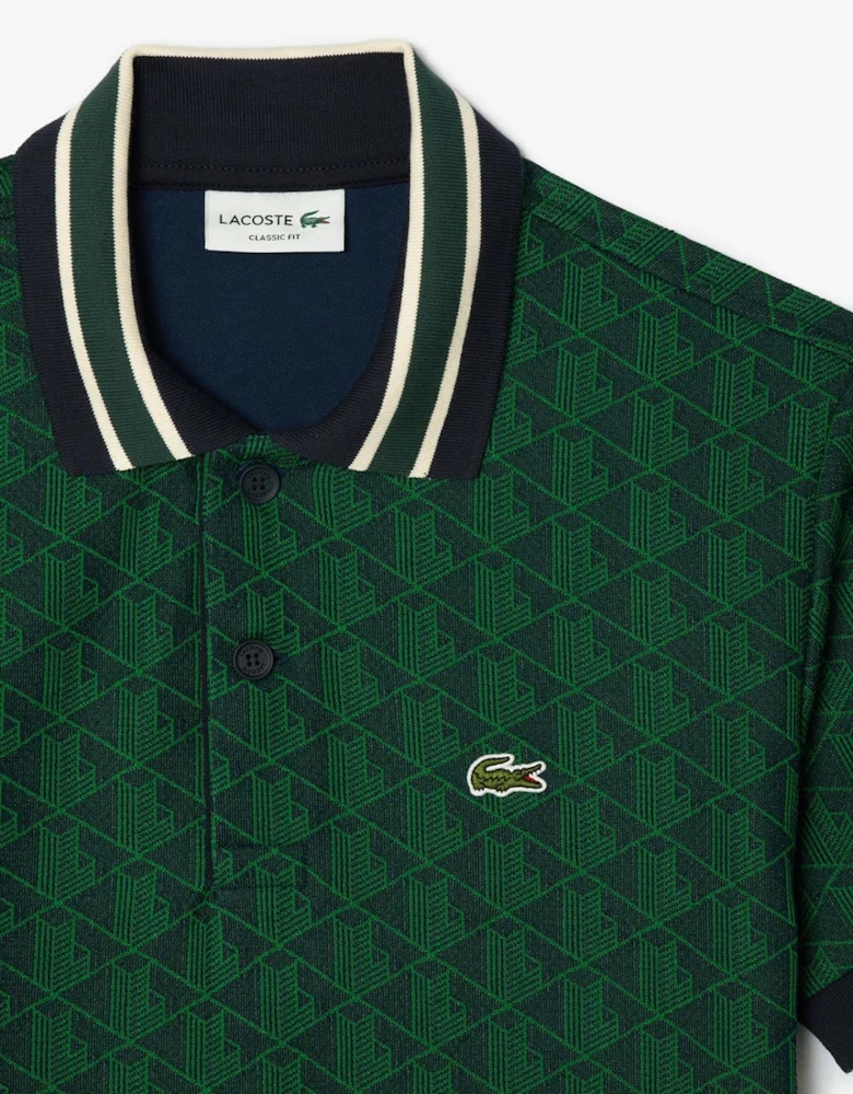 Classic-Fit Monogram Jacquard Polo Shirt