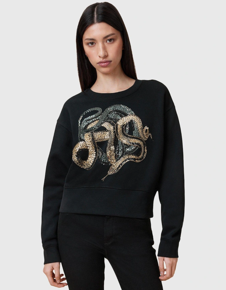 Slitha Separo Sequin Sweatshirt - Black