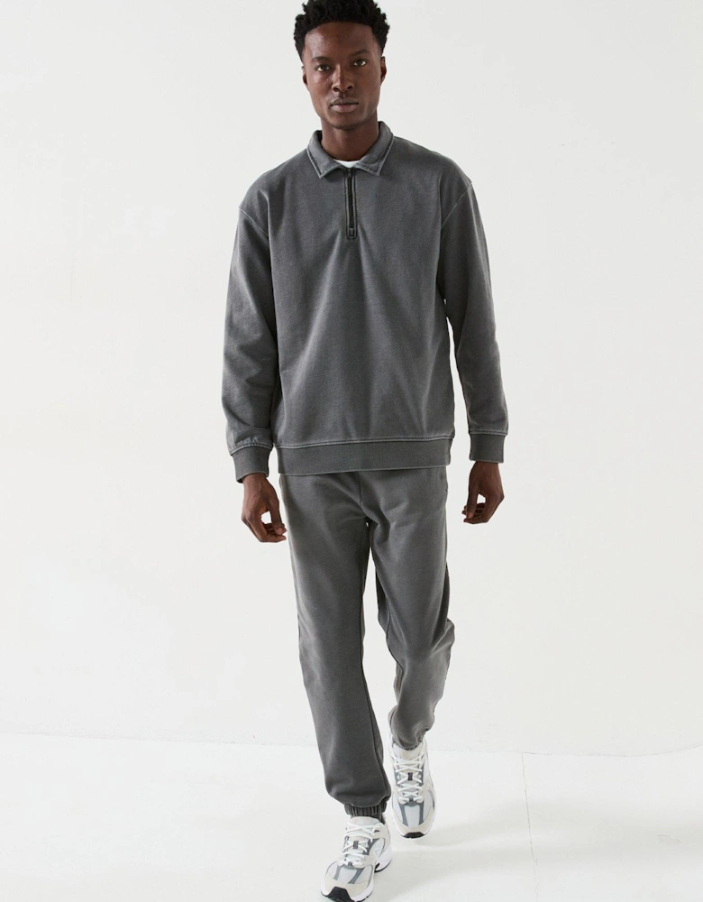 Heavyweight 1/4 Zip Sweat - Dark Grey