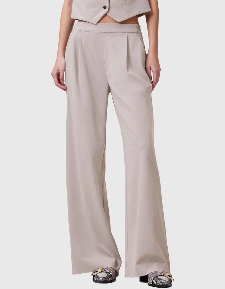 Aleida Lightweight Wide Leg Trousers - Brown