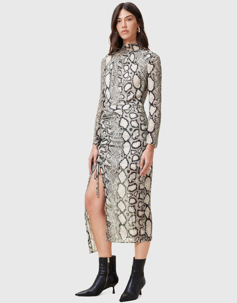 Rizo Snake Print Silk Blend Midi Dress - Multi