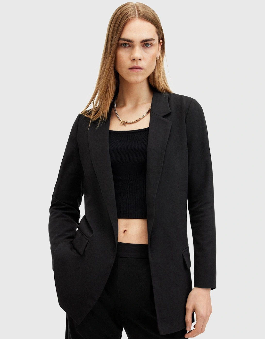 Aleida Lightweight Tri Blazer - Black, 2 of 1