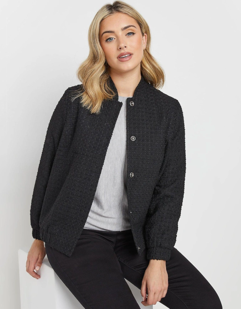 Boucle Bomber Jacket - Black