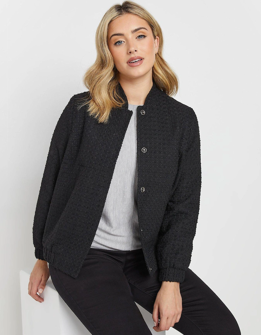 Boucle Bomber Jacket - Black, 2 of 1