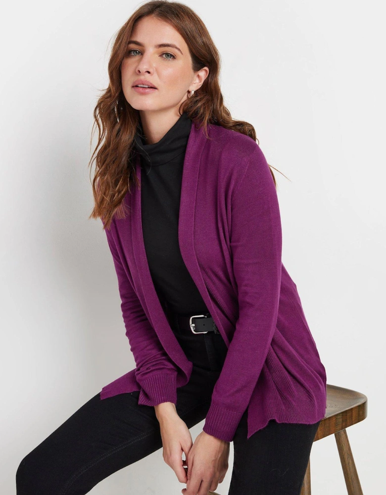 Shawl Collar Cardigan - Purple