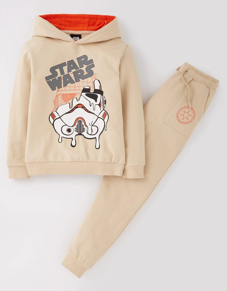 2 Piece Stormtrooper Hoodie And Jogger Set - Brown