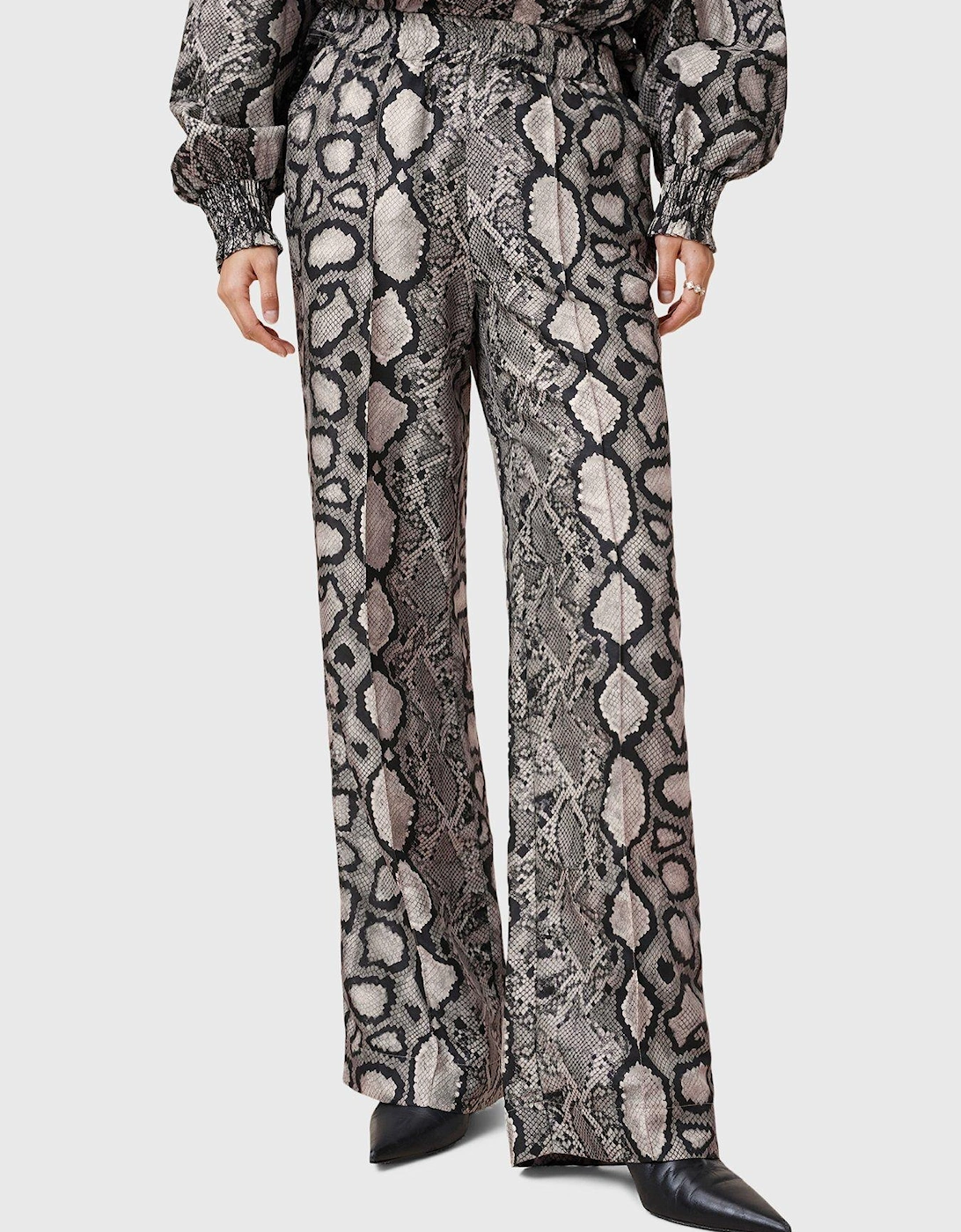 Charli Wide Leg Snake Print Trousers - Multi, 6 of 5