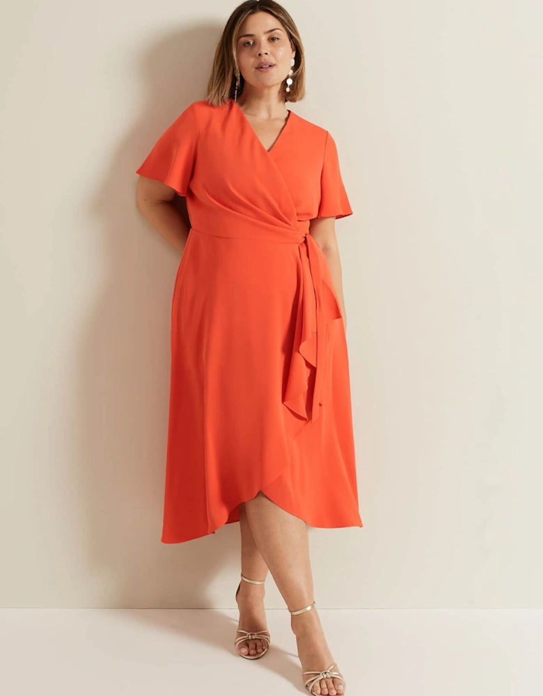 Julissa Ruffle Wrap Midi Dress