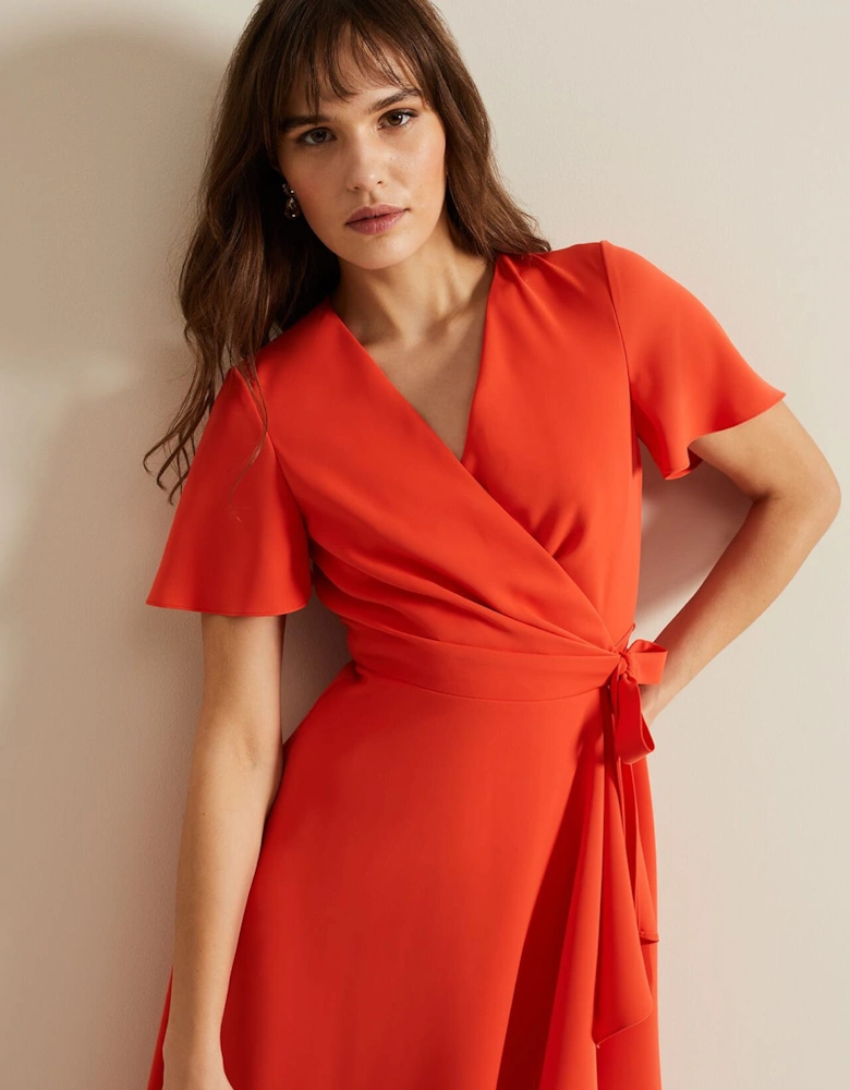 Julissa Ruffle Wrap Midi Dress