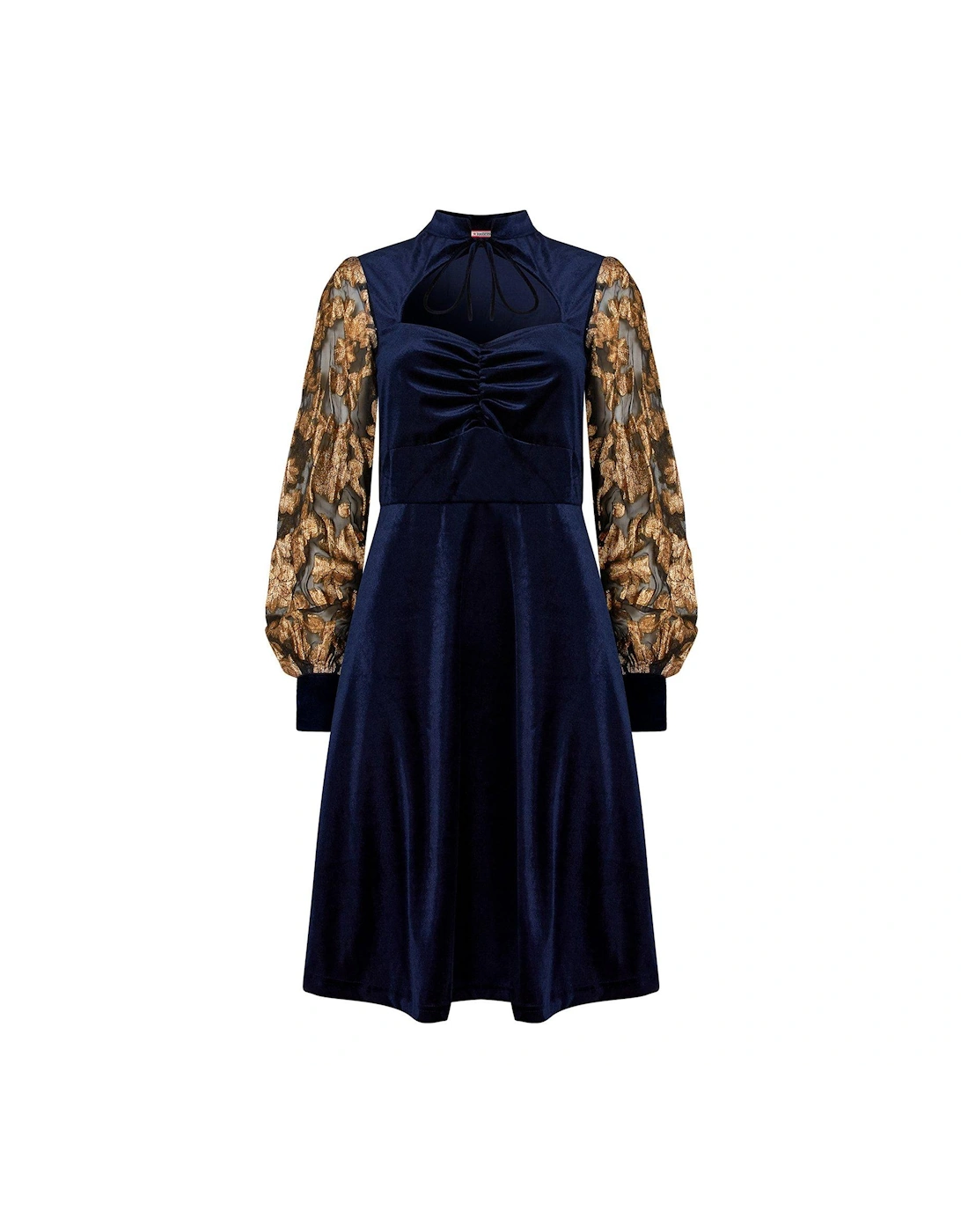 Celeste Stretch Velvet Dress  - Navy