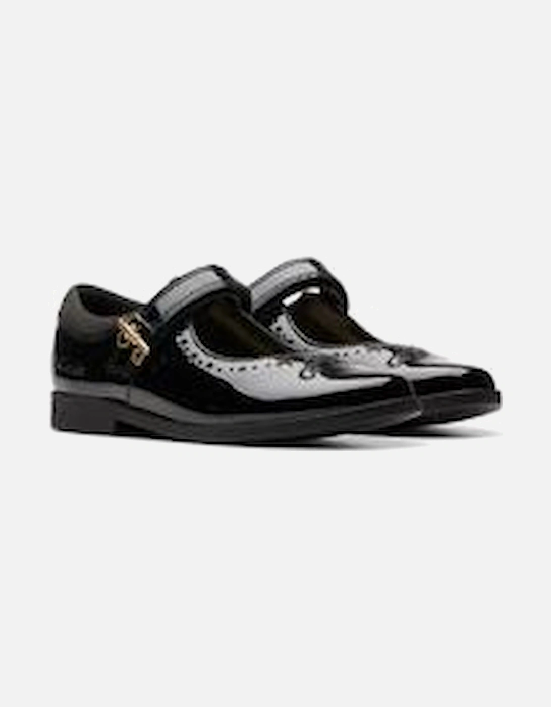 Lock Magic black patent school shoe