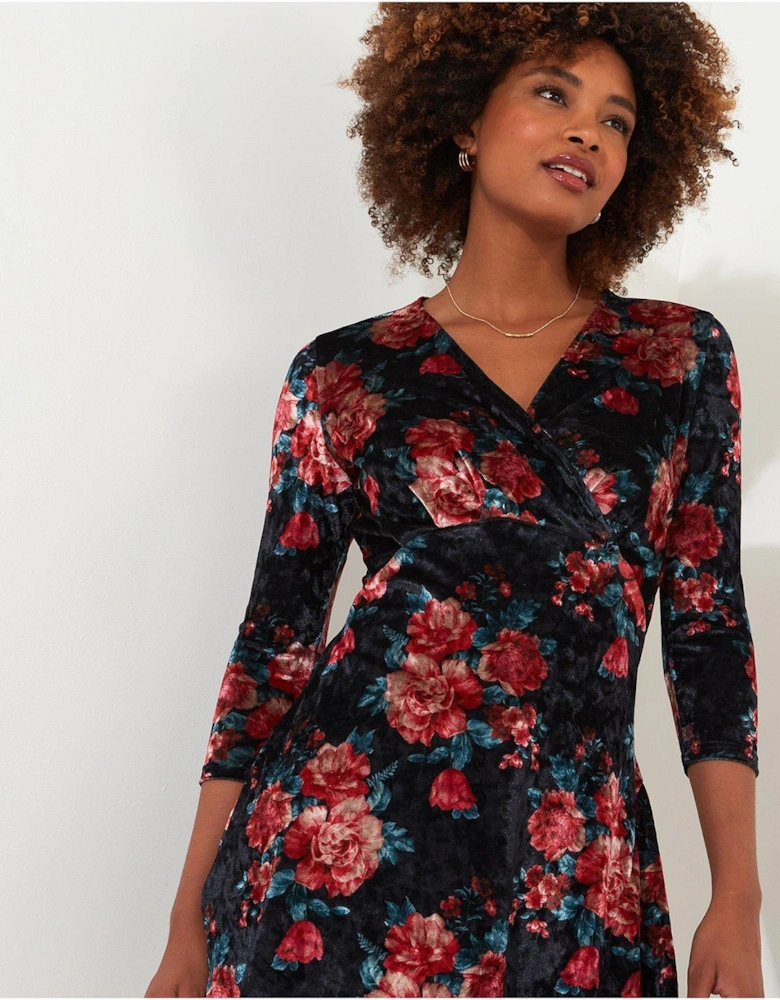 Favourite Festive Crushed Velour Tunic - Navy