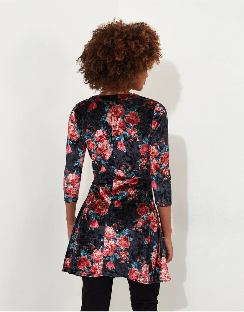Favourite Festive Crushed Velour Tunic - Navy