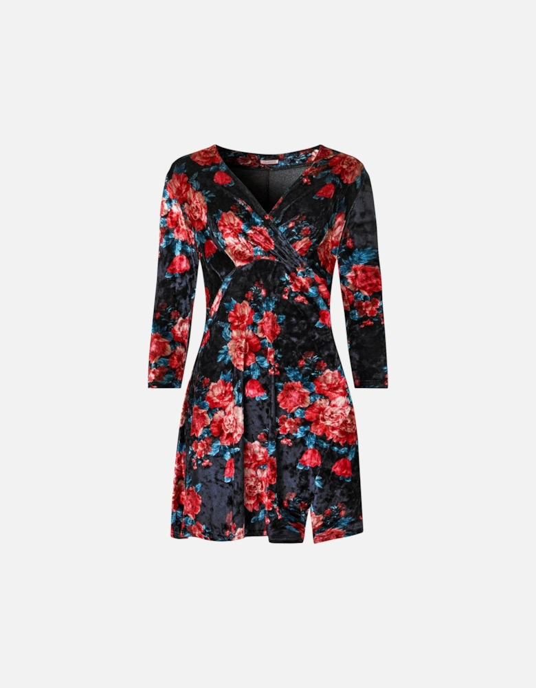 Favourite Festive Crushed Velour Tunic - Navy