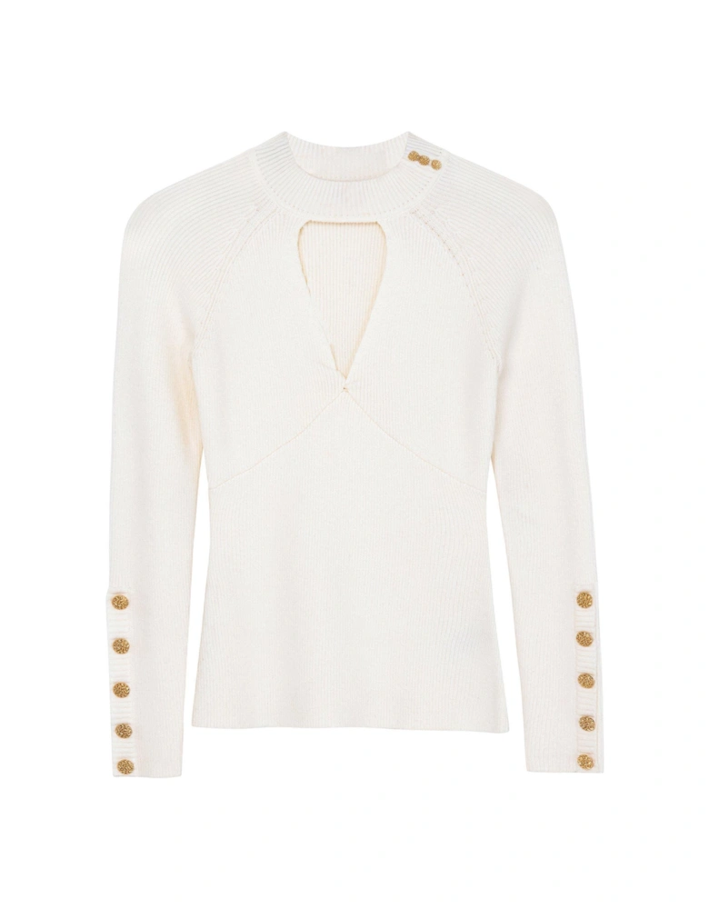 Cream Keyhole Jumper