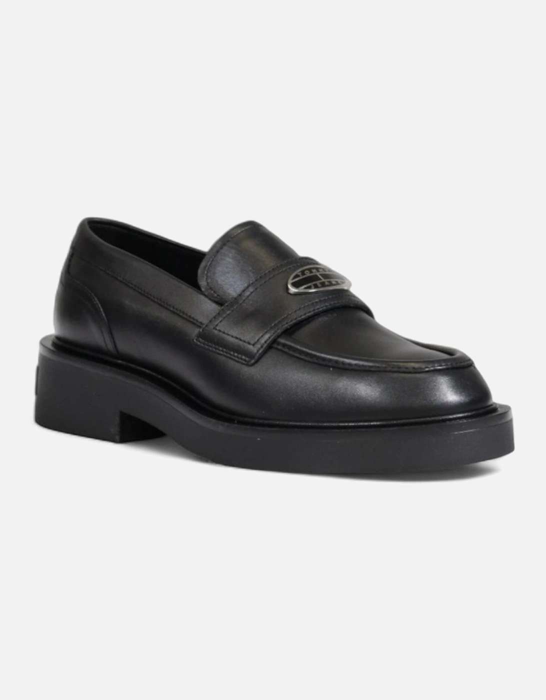 Leather Loafers Classic Style Women - Black Running Shoes